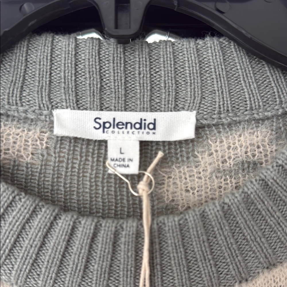 NWT Splendid Gray Leopard Print Women's Sweater - Picture 2 of 5